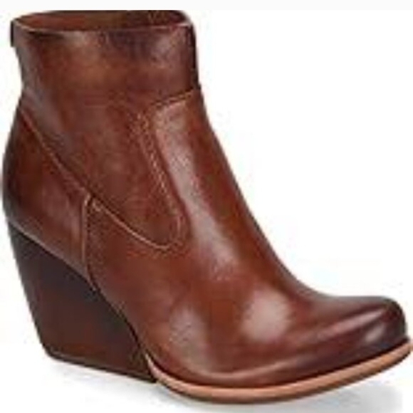 Kork-Ease Shoes - Kork-ease Michelle Leather Side Zip Wedge Ankle Boots